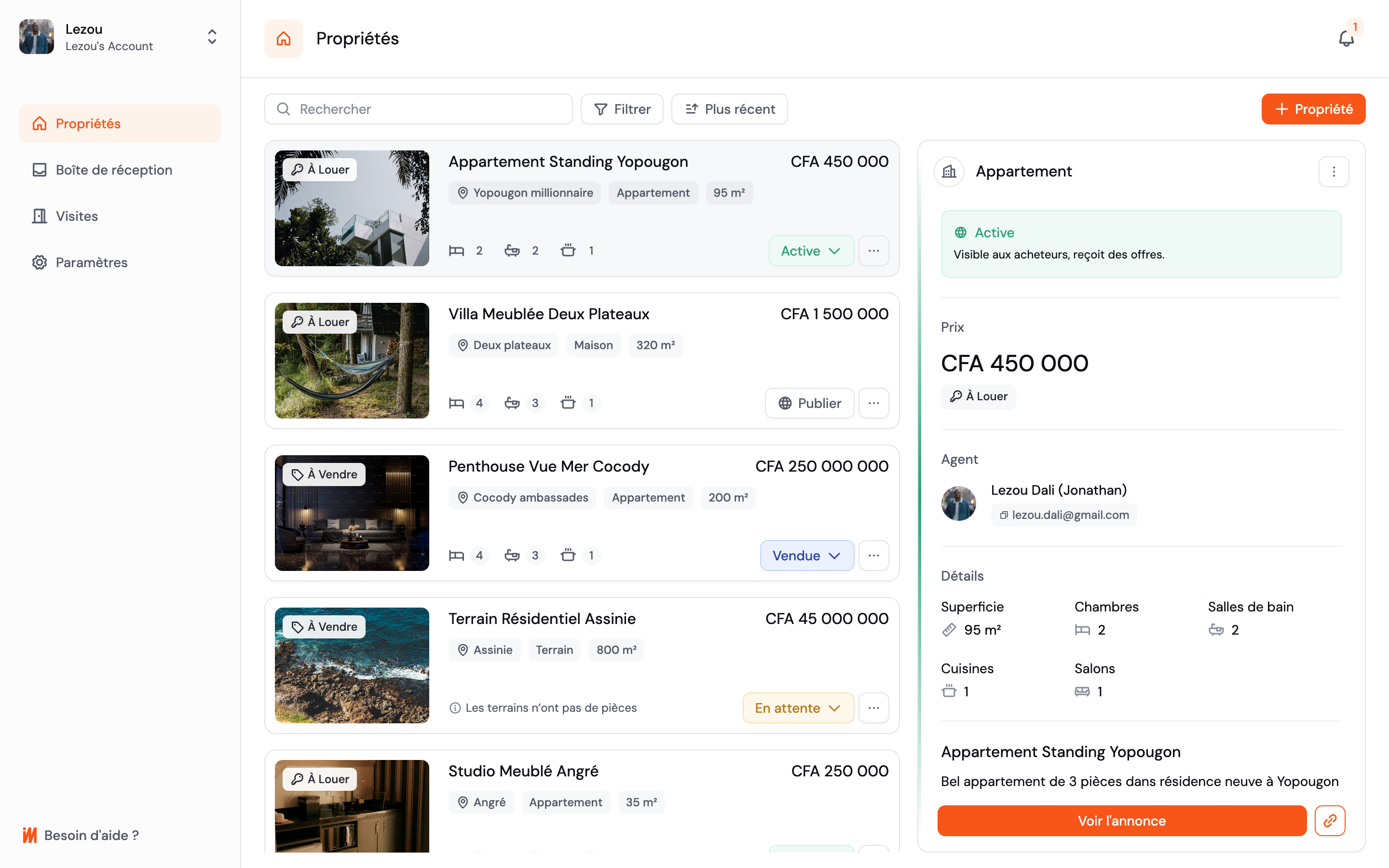 Gestion des annonces